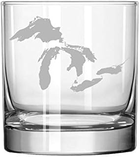 11 oz Rocks Whiskey Highball Glass Great Lakes Michigan
