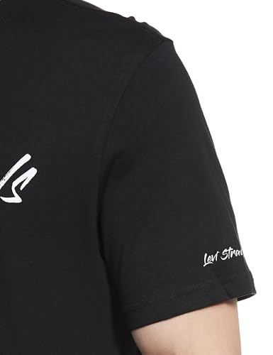 Image of Levi's Men's Cotton Regular Black Graphic Regular T-Shirt