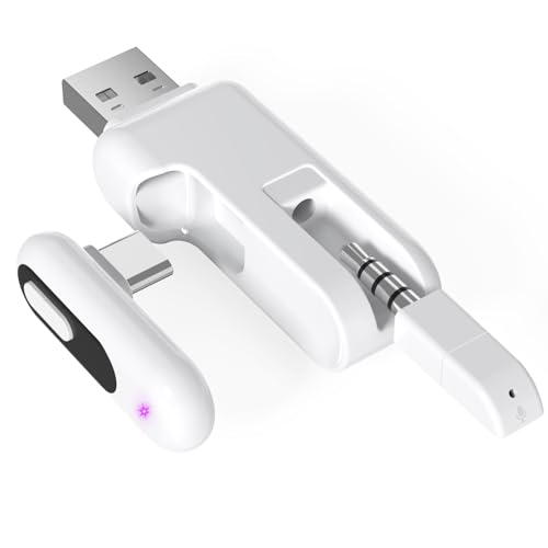 YOCOWOCO Bluetooth 5.2 Adapter for PS5 with aptX Low Latency, USB C Wireless Audio Transmitter for Connecting Headphones to PS5, PS4, and Switch, Support Included Mic and USB A Port