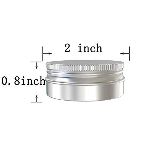 1 Ounce Aluminum Tin Jar Refillable Container, with Screw Lid, Silver 20 pcs2
