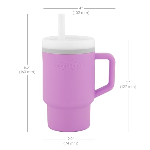 Image of Infantino My 1st Tumbler - Adorable Miniature Tumbler with Leak-Resistant Straw and Toddler-Friendly Handle, Encourages Hydration, Easy to Clean, (266 ml), Lilac