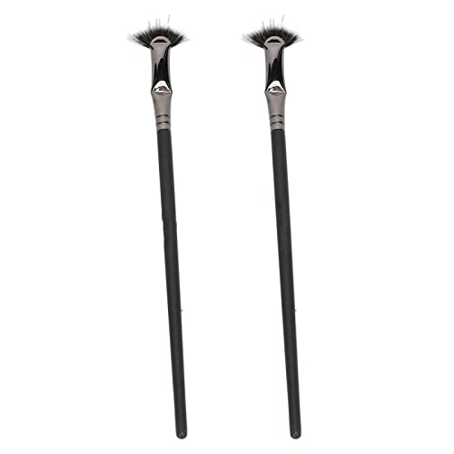 Fan Mascara Brushes, Enhance Lower Lashes Fan Eyelash Brush, Double LayerPrevent Clumping, 2pcs Mascara Fan Bent Brush for Salon