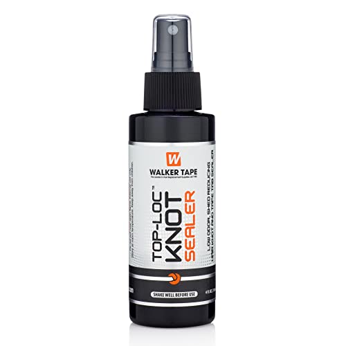 Walker Tape Top-Loc Knot Sealer Spray 4 fl oz, Mesh System Protector for Delicate Knots, Reduces Shedding and Extends Hairpiece Life, Professional Treatment for Lace Wigs Human Hair and Toupee Bases