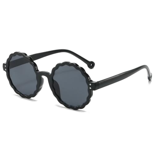 Lunettes de soleil rondes avec monture florale anti-éblouissement
