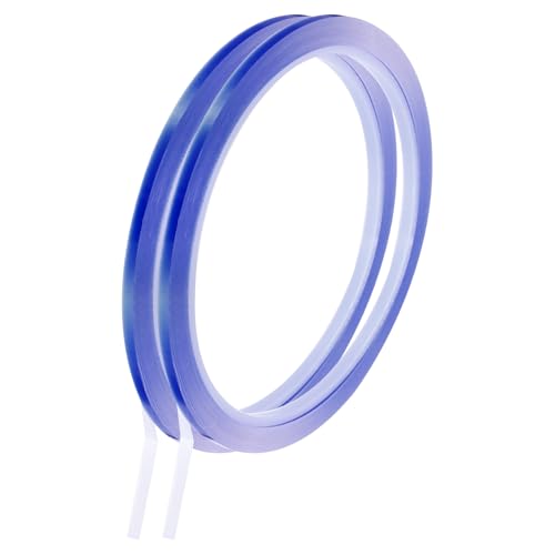 Image of uxcell Blue Heat Tape, 2 Rolls 3mmx33m 108ft High Temperature Heat Resistant Tape for Sublimation,Heat Vinyl Press,Heat Transfer, Circuit Board, No Residue