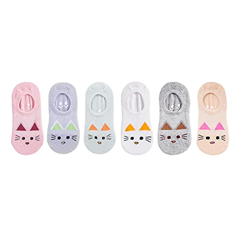 VWU Baby No Show Socks Toddler Low Cut Cotton Socks Animal 0-9T 6/10 Pack