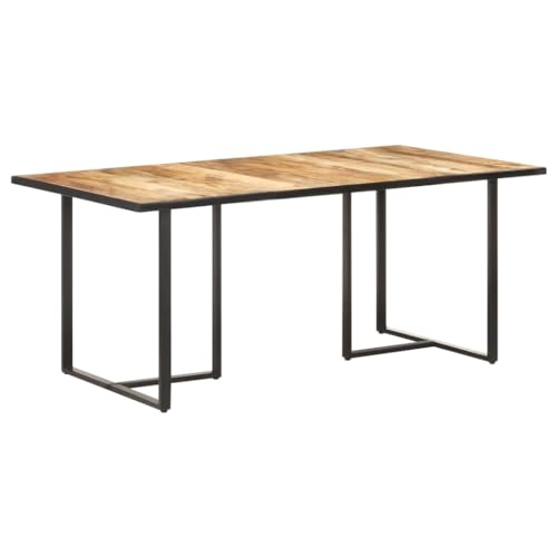 Mesa de comedor de madera de mango 180x90 cm con patas de hierro 2