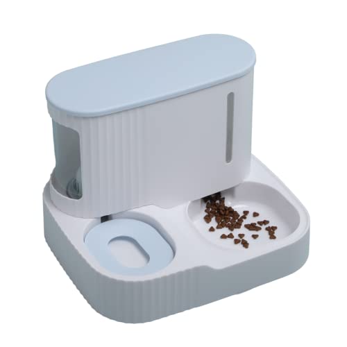 2-in-1 Automatischer Katzenfutter- & Wasserspender - Schwerkraft-Futterautomat Für Katzen & Kleine Hunde, 2,8L Futter, 1L Wasser