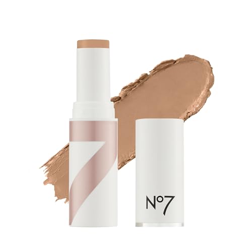 No7 Stay Perfect Foundation Stick - Long-Wear Cream Foundation with Medium, Buildable Coverage - Enriched with Squalene for a Hydrating, Non-Drying & Dewy Finish - Latte (10g)
