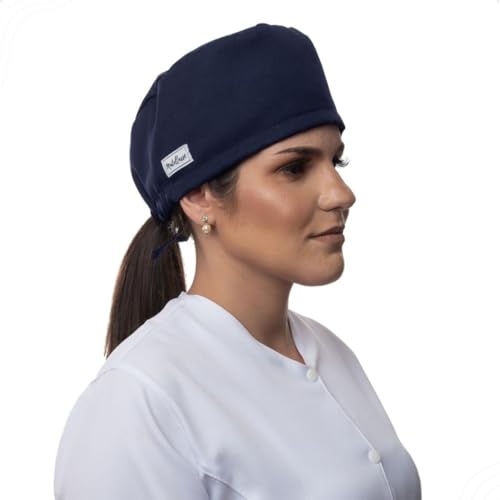 Touca Profissional Gorro Feminino e Masculino Tecido Não Descartável - Cores Lisas (2, MARINHO)