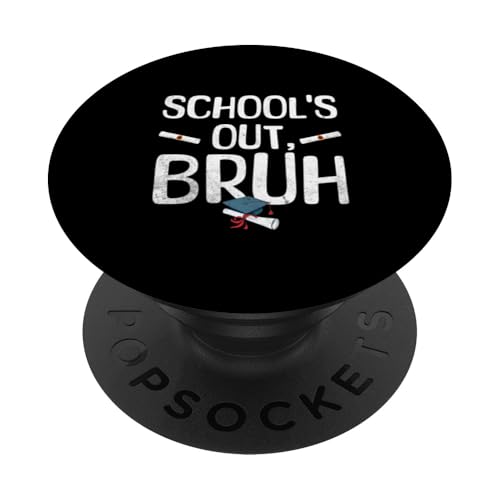 School's Out Bruh Funny Summer Break Last Day of School Kids PopSockets Adhesive PopGrip