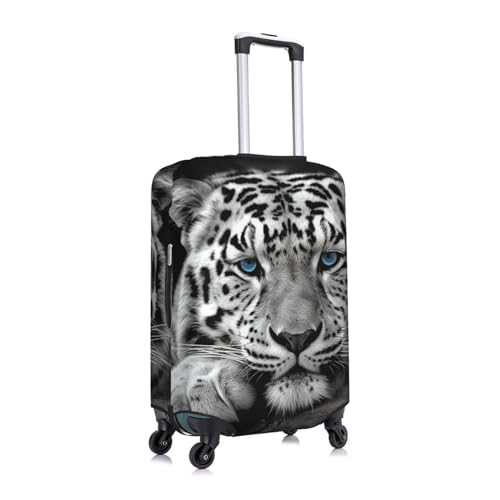 Travel Luggage Cover for Suitcase Tsa Approved, Washable Elastic Suitcase Protector, Black and white tiger Suitcase Cover Anti-scratch Baggage Cover Fits 22-24 Inch Luggage Sleeve Small3