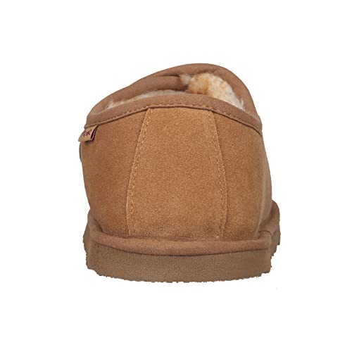 Pamir Men's Ajustable Sheepskin Open Toe Slippers With Memory Foam Indoor Outdoor Chestnut Size 10 #TOP4