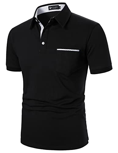 Men's Polo Shirt Short Sleeve Fashion Diagonal Strips Collar Classic Casual T-Shirt with Pocket2