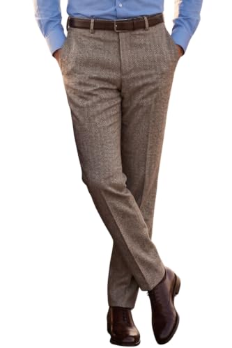 Image of Louis Philippe Men's Slim Fit Mid Rise Premium Fabric Checks Formal Trouser