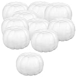 Kalastussaari White Foam Pumpkins,10Pcs Artificial Fake Pumpkins,4.7in Realistic Paintable Carvable Pumpkin DIY Foam Pumpkin for Crafts Halloween Decorations