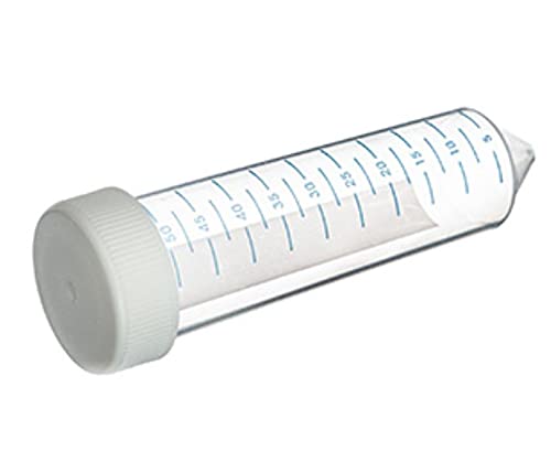 227285 CELLSTAR Polypropylene Centrifuge Tube with White Screw Cap, 50 mL Capacity, 30 mm Dia. x 115 mm L, Sterile, Conical, V Bottom, 20 Bags of 25 (Pack of 500)