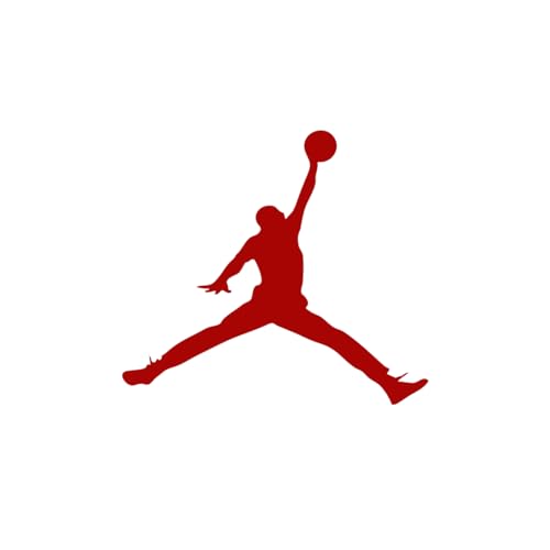 Basketball Player Vinyl Decal Stickers for Cars Laptop Skateboard Wall Decor UV Resistant 3.8 x 10 (Red)