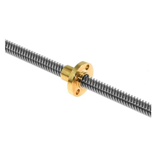 Metal Ball Screw nut 2pcs T8 Lead Screw with Nut Lead 8mm Pitch 2mm Trapezoidal Screws Copper Nuts Leadscrew Part(400mm with nut)