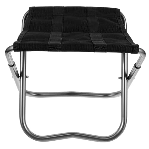 CLISPEED Taburete Plegable al Aire Libre Doblar Asientos Bench sillas portatiles Sillon Exterior taburetes portatiles Plegables Ligeros Taburete Plegable Compacto aleación de Aluminio Black