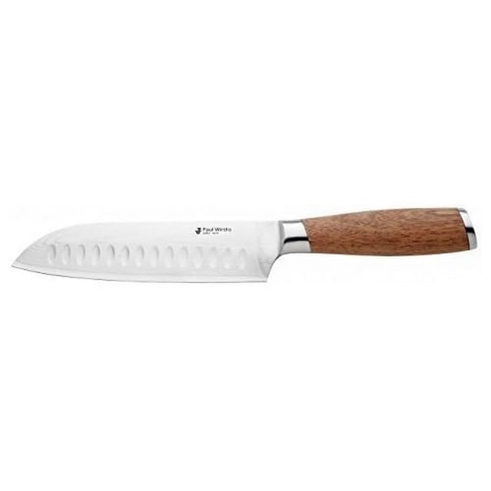 Paul Wirths Santoku nóż ze stali damasceńskiej, nóż Santoku z ostrzem 18 cm, bardzo ostry i odporny na cięcie