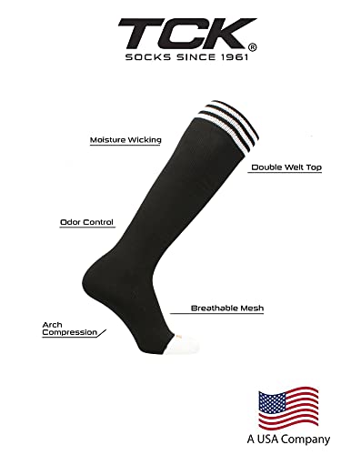 Image of TCK Striped Soccer Socks for Kids, Youth & Adults - Over the Calf Tube Socks for Men & Women, Baseball & Football Team Sports