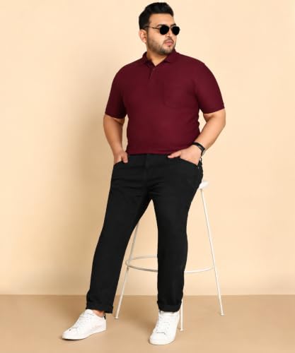 Image of INKKR Plus Size Solid Men's Polo Neck T-Shirt