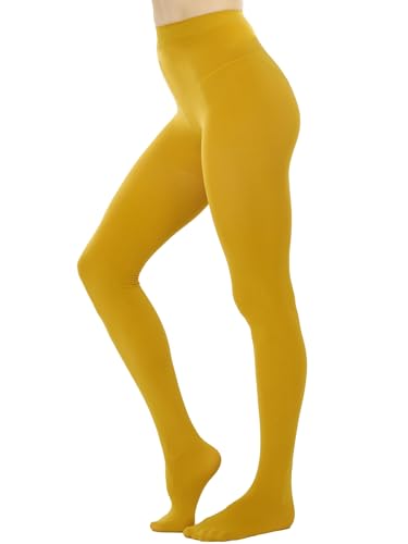 Image of HeyUU Women's 80D Ultra Soft Opaque Tights, High Waist Solid Color Footed Pantyhose with 29 Colors