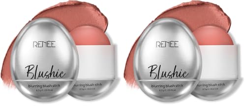 Image of RENEE Blushie Blurring Blush Stick | Buildable Formula With Soft-Focus Matte Finish | Lightweight, Long-Lasting, Easily Blendable | With Hyaluronic Acid, Peptides & Vitamin E- Peachy Please | 6.5g