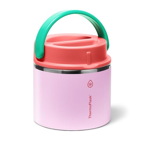Image of ThermoFlask Insulated Food Jar with Leakproof Lid (20 oz, Spring Blossom) - Stainless Steel Food Containers for Hot & Cold Meals, Lunch, Soup & Snacks