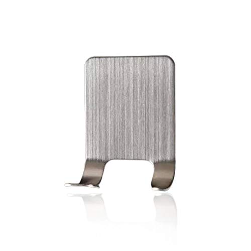 Life Creator Razor Holder Plug Holder Hook with Self Adhesive - Brushed Stainless Steel (4 Pack) - Thumbnail 2