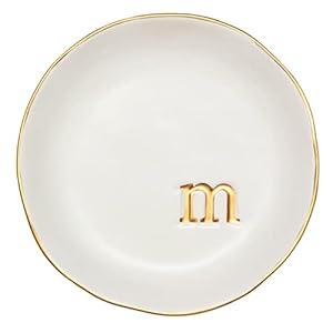 COLLECTIVE HOME Ceramic Jewelry Tray Decorative Trinket Dish for Rings Earrings Necklaces Bracelet Watch Keys Birthday Mothers Day Christmas Gift for Women 475 White Surface M