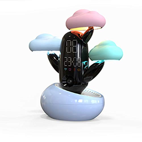 Intelligente Wettervorhersage LED Nachtlicht Wolkenform Wecker Tischlampe Menschlicher Körper Induktion Nachttischlampe Sensor Licht Wetterstation