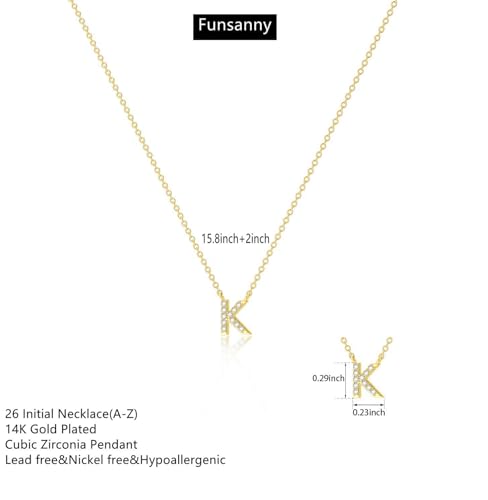 Initial Heart Necklaces for Women - Dainty Cute Necklace Small Layered 14K Gold Plated A-Z Letter CZ Pendant Trendy Satellite Chain Necklaces for Women Non Tarnish Gold Jewelry Set Gift