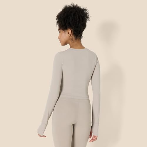 Amazon Essentials Womens Active FormFlex Buttery Soft Long Sleeve Slim Fit Crop Layering Workout Top3