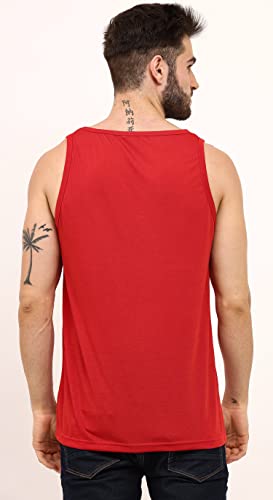 Image of LEOTUDE Men Cotton Printed Round Neck Sleeveless Regular Fit T-Shirt