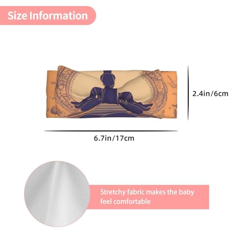 Yoga Meditation Pattern Baby Bow Headband Super Stretchy Soft Bows Hair Accessories for Newborn Infants Toddlers Kids Girls3