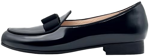 Image of Justar Men's Black Tuxedo Shoes Belgian Loafers Slip-on Patent Leather Dress Shoes Prom Shoes