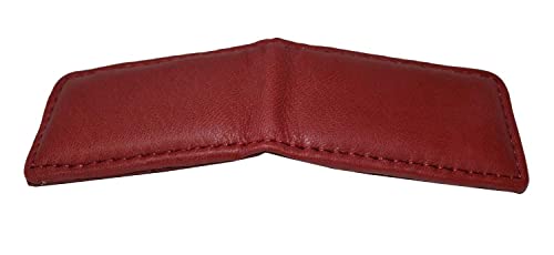 Image of LB LEATHERBOSS Men's New Leather Strong Magnetic Money Clip (Wine)