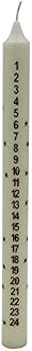 Snow White 25 cm Countdown Advent Candle, Cream
