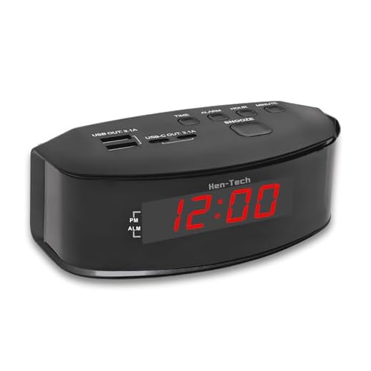 Digital Alarm Clocks for Bedrooms, 2 x USB-C and 2 x USB-A Charging Ports. Loud Alarm Clock for Heavy Sleepers Perfect for Bedroom, Desk, and Office.