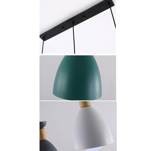 Lámpara de techo de metal verde mate premium con tres luces de diseño americano 5
