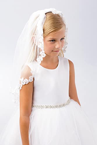1st Communion Veils for Girls - Holy First Communion Veil for Girls 7-16 - Velos para Primera Comunion - White veil for Kids4