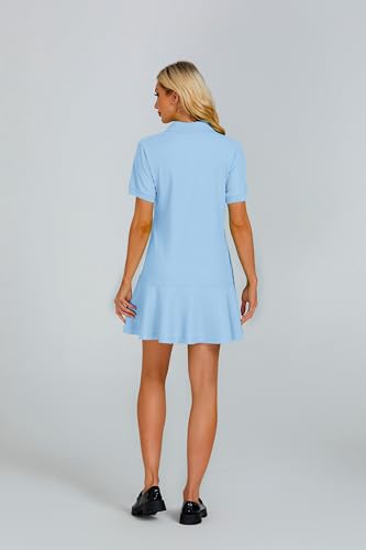 Image of YEXPINE Polo Dress for Women Short Sleeve Ruffle Hem Golf Tennis Summer Mini Dresses