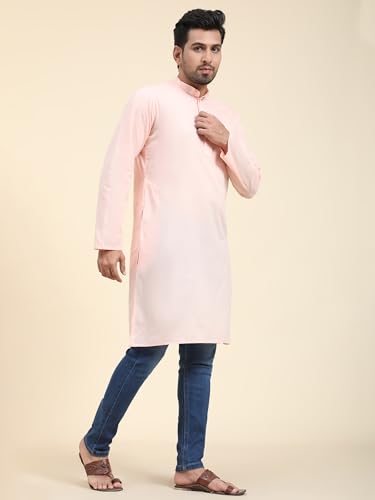 Image of SKAVIJ Mens Cotton Casual Wear Everyday Use Modern Kurta