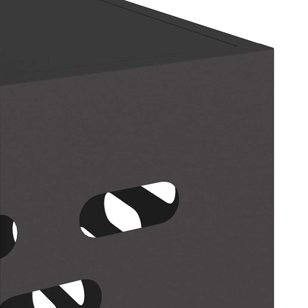 vidaXL Klimaanlagenabdeckung Schwarz 110 x 50 x 105 cm Stahl, Luftfilter für Klimaanlage, Garten-Geräteabdeckung, wetterfest, schützender Winterbezug, rechteckig
