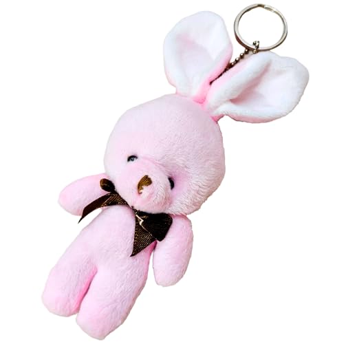 BOLSAVIRA Teddy Bear Bag Charm Keychain with Metal Chain, Plush BOLSAVIRA Teddy Bear Bag Charm Keychain with Metal Chain, Plush