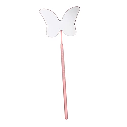 Healeved まつげエクステ用メイク用拡大鏡 ポータブルステンレス製まつげミラー 手持ち式まつげ検査ツール 女性用