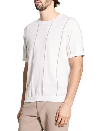 Theory Men's Short Sleeve Crewneck Stripe in Tactile Cotton2