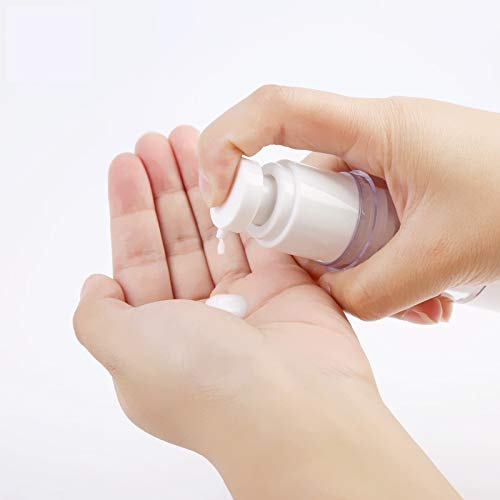 Clear Airless Cosmetic Cream Pump,Empty Plastic Travel Lotion Dispenser Airless Pump Vacuum Container For Shampoo,Liquid Foundation,Face Cream-Pack Of 4 (30Ml/1 Qunce) #TOP1